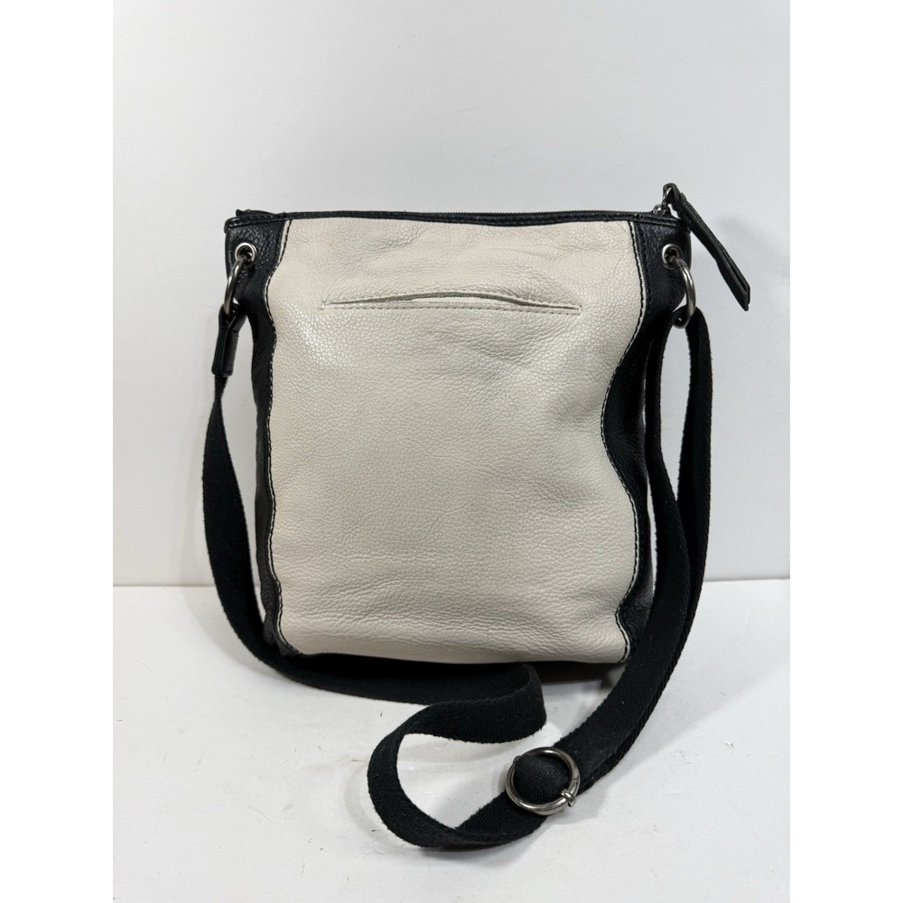 The Sak Laurel Crossbody Bag Leather Black Tan Cream Zip Pockets 9x10 Boho - Picture 4 of 7